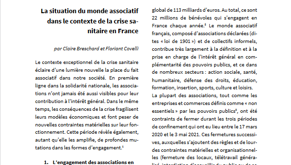 Observatorium 62 – French translation of ‚The situation of the non-profit sector in the context of the health crisis in France‘