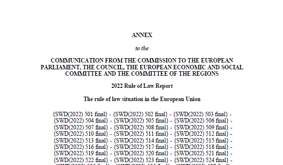 New rule of law report from the European Commission